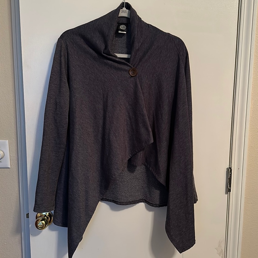 Blue heather cardigan with button